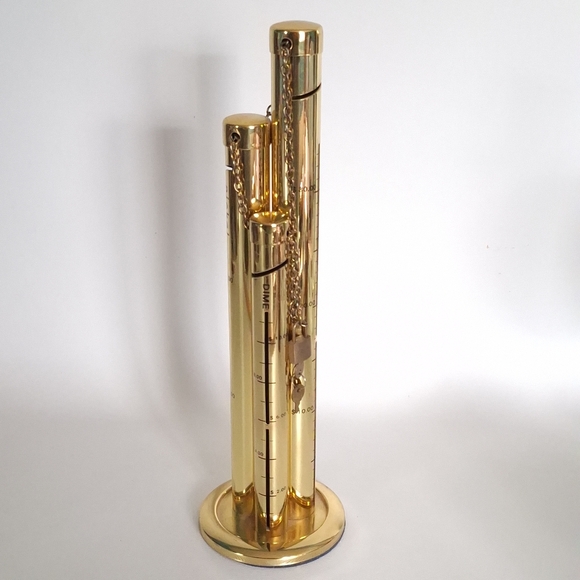 Vintage Brass Tube Tall Coin Bank KEYS AND LOCK Save Money - Picture 2 of 9